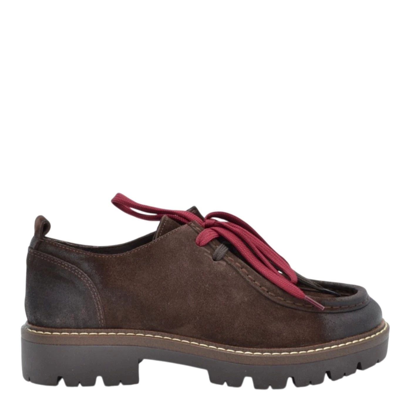 Stokton REBEL stringata donna in camoscio cioccolato 4 fori