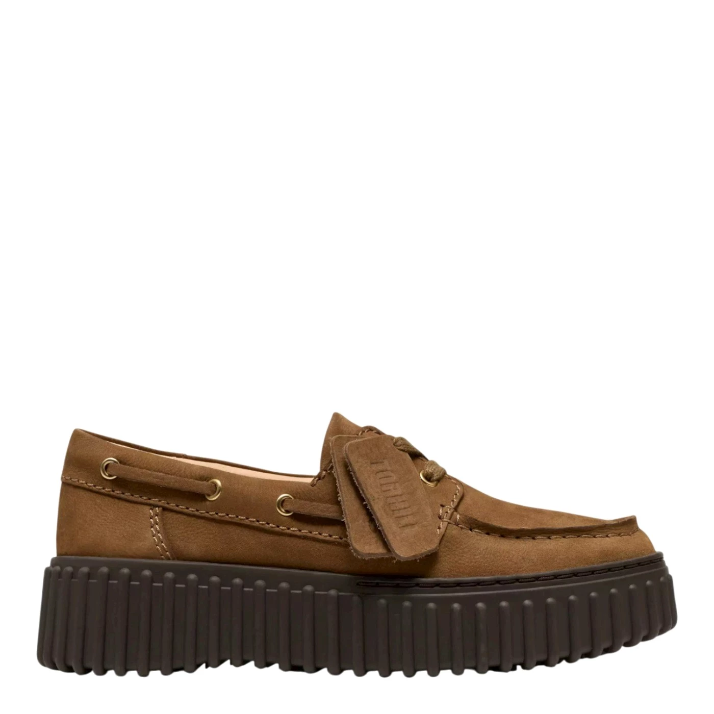 Clarks 26329432 Torhill Boat stringata in nabuk nocciola
