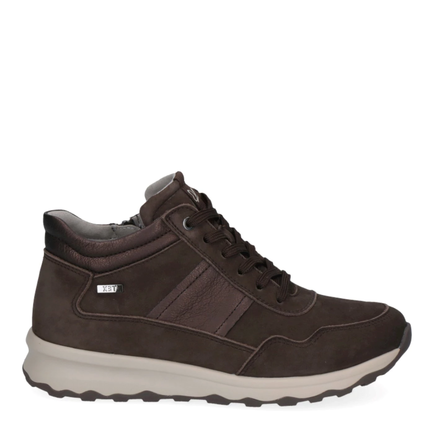Caprice 25204 sneakers mid in nabuk cioccolato con zip