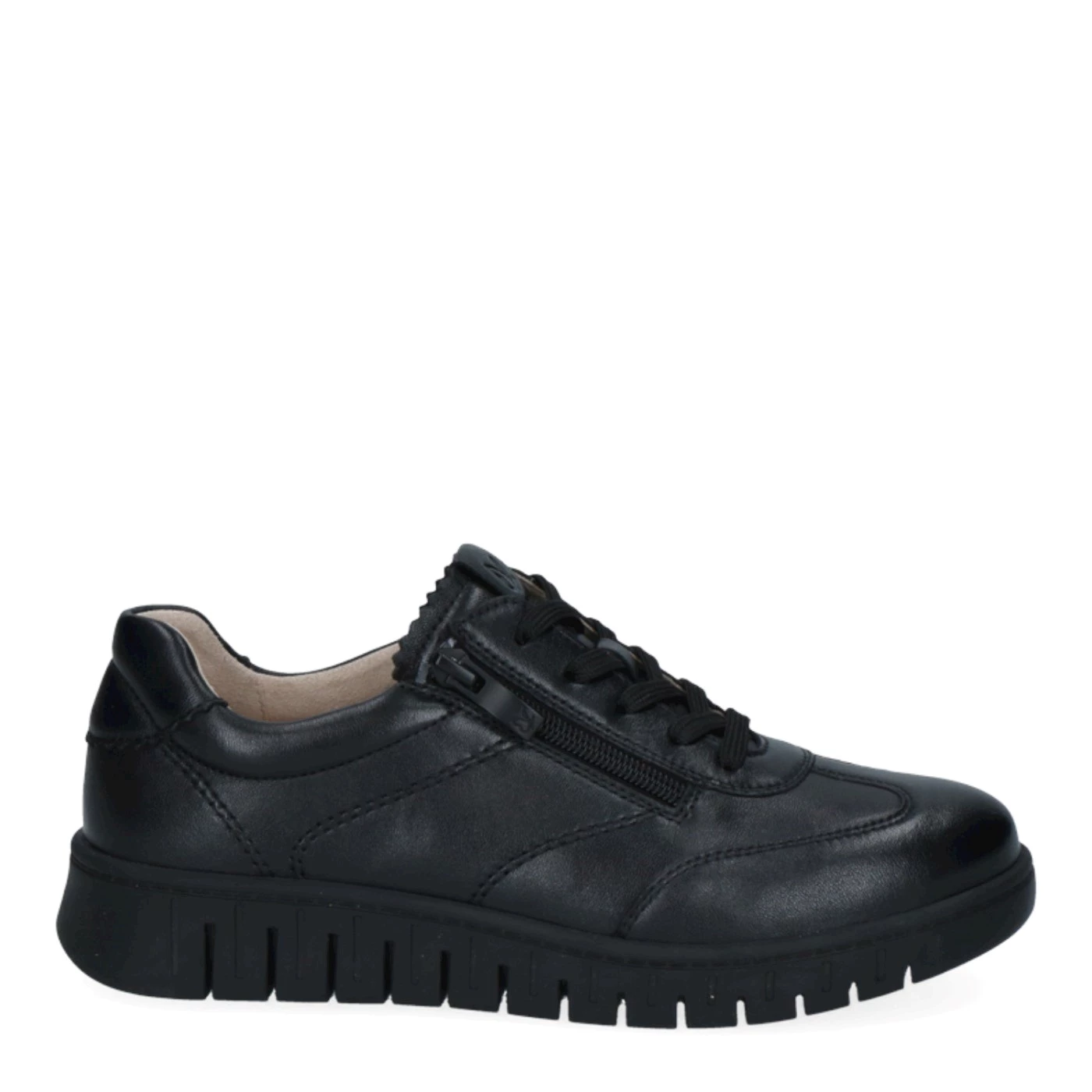 Caprice 23761 sneakers donna in pelle nera con zip