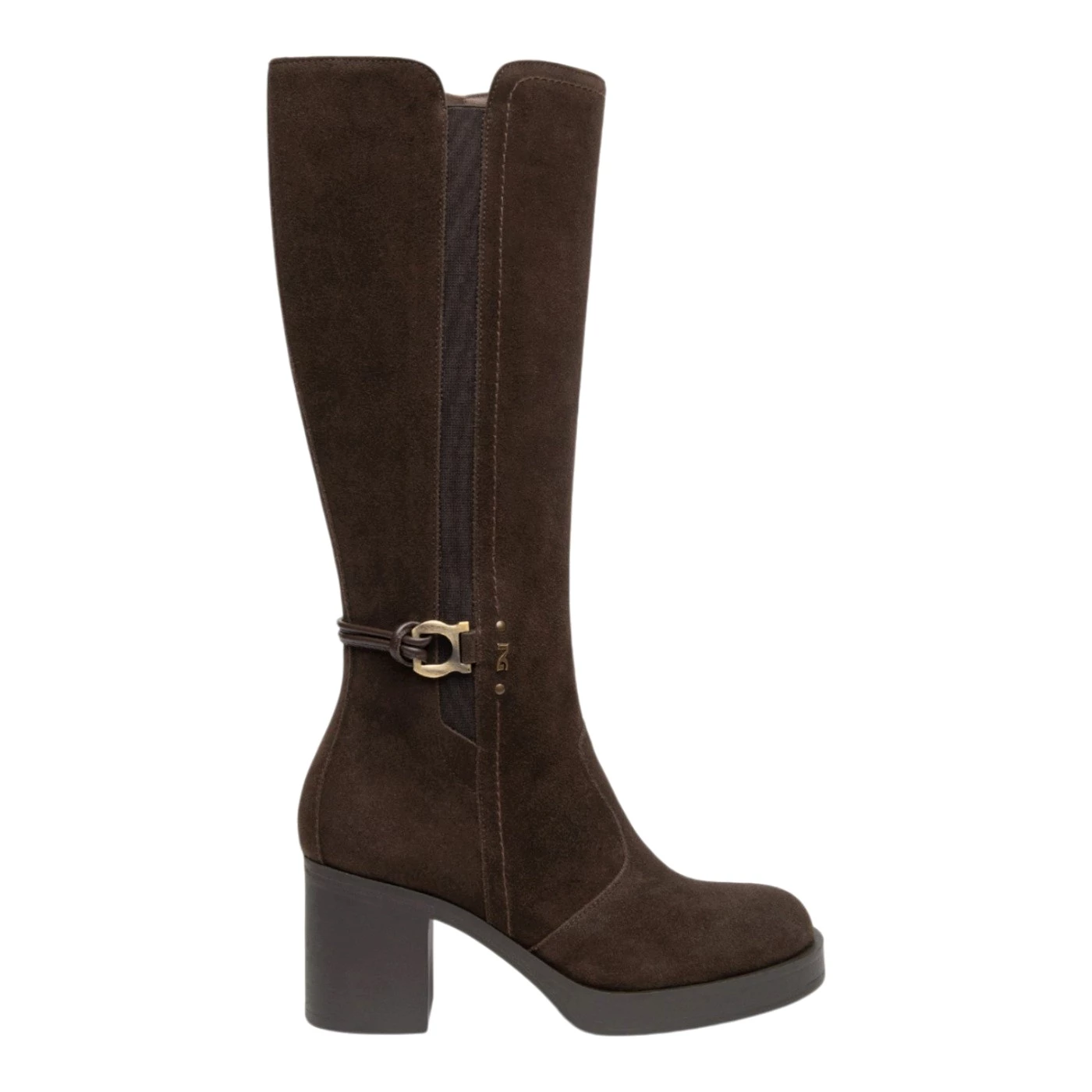 Nero giardini I617932D stivale in camoscio cioccolato tacco 7 cm