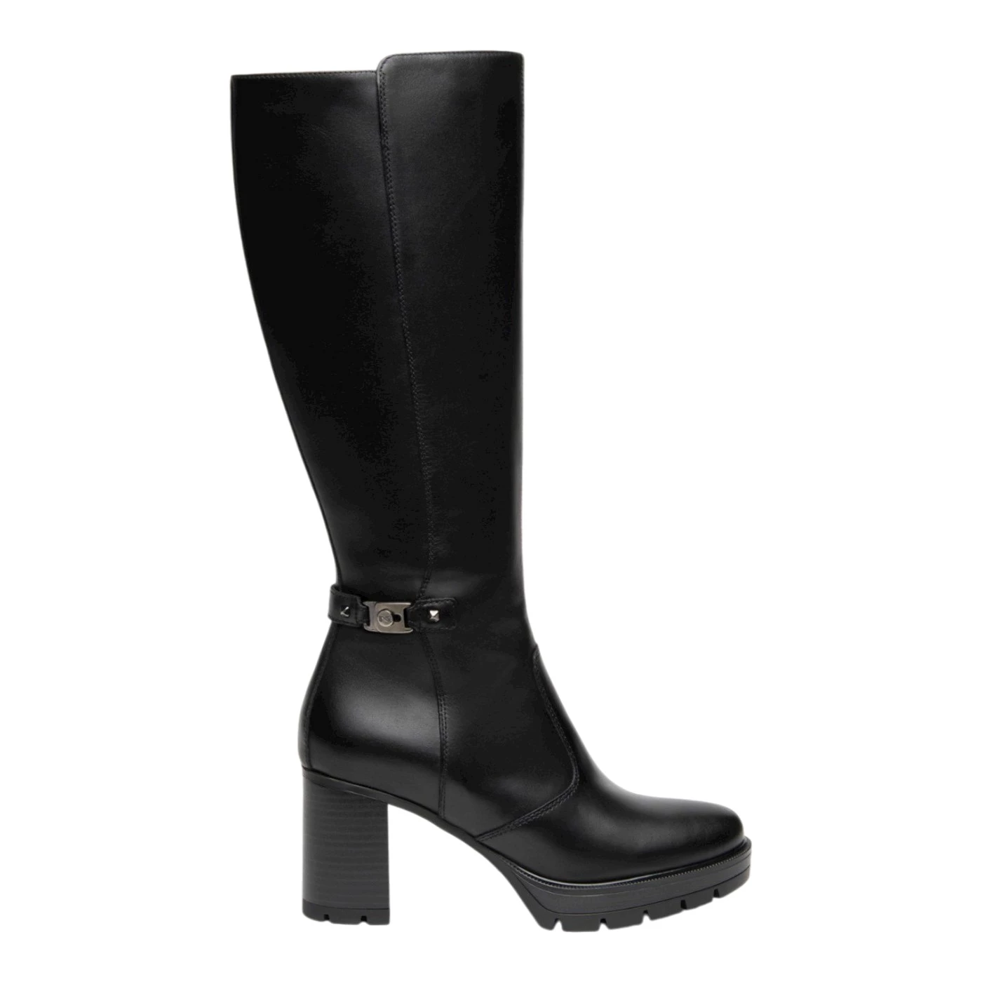 Nero Giardini I618044D stivale in pelle nero con tacco 7 cm