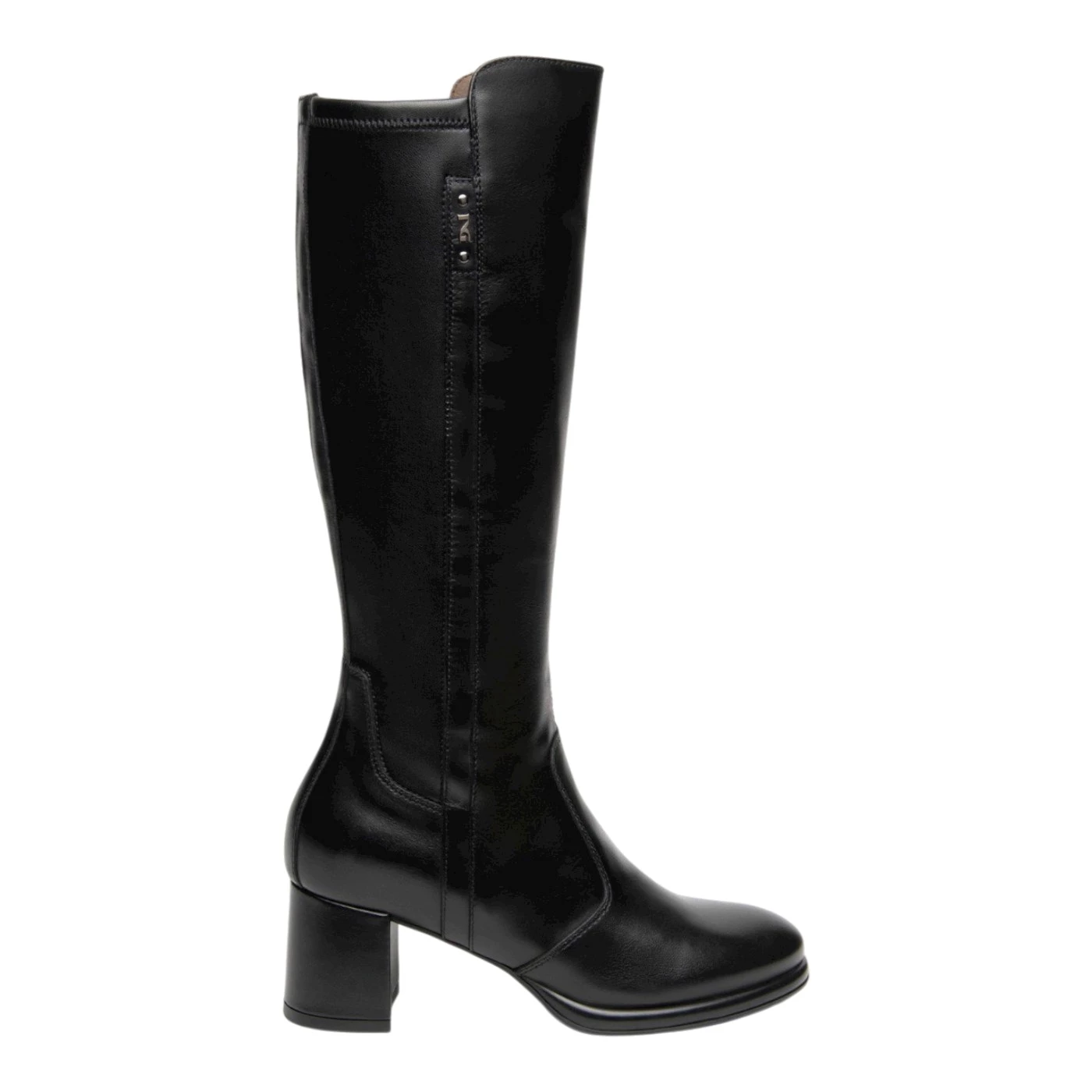 Nero Giardini I617697D stivali in pelle nero con tacco 6 cm