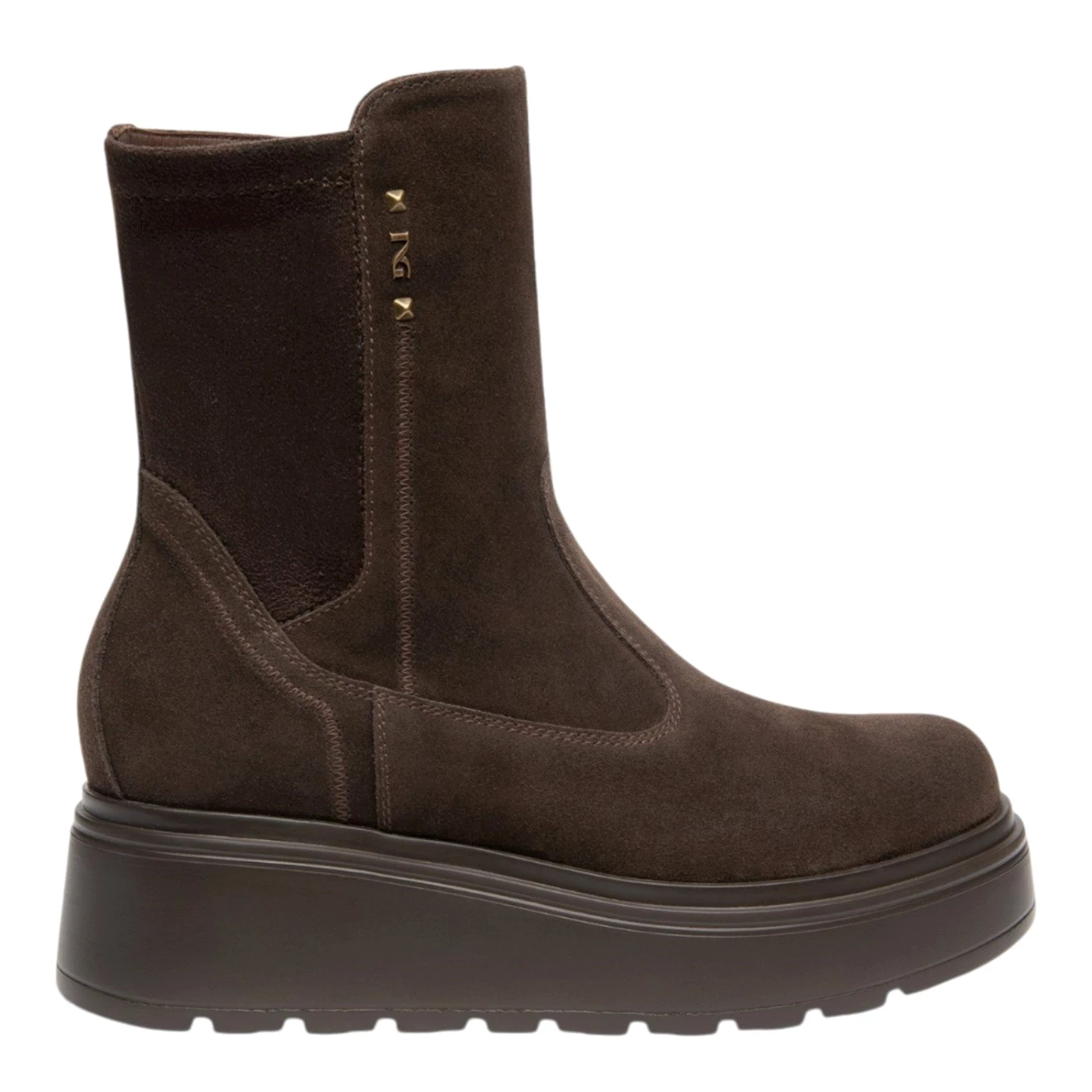 Nero giardini I618111D stivaletti chelsea boot in camoscio moro
