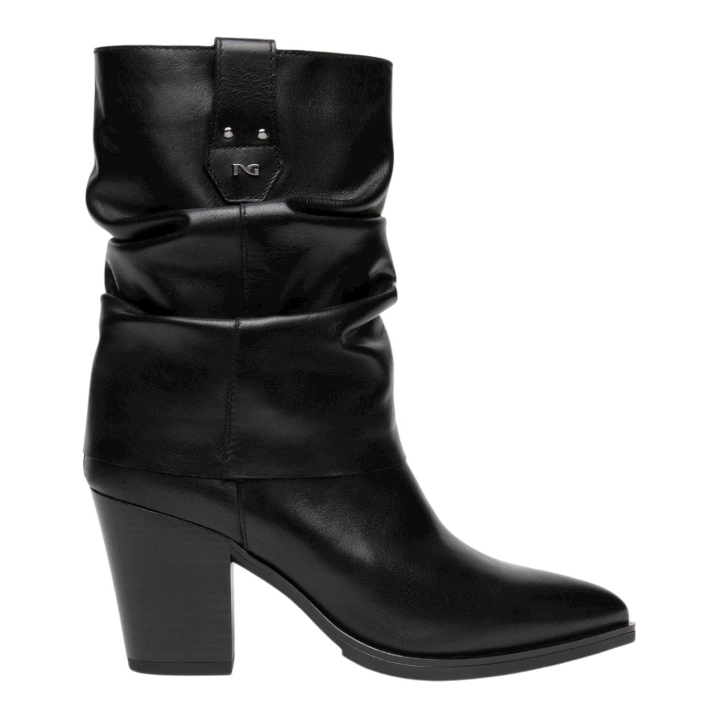 Nero giardini I617146D stivali texani in pelle nera tacco 8