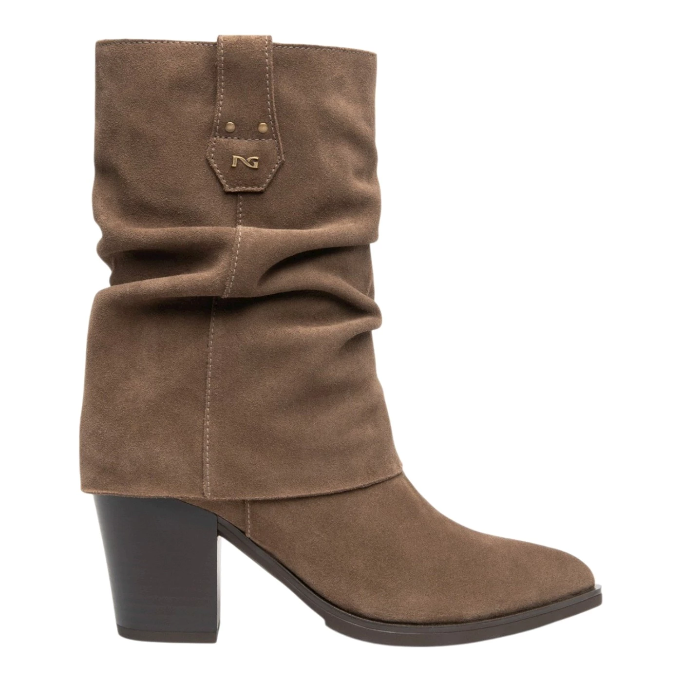 Nero giardini I617147D stivali texani in pelle taupe tacco 8