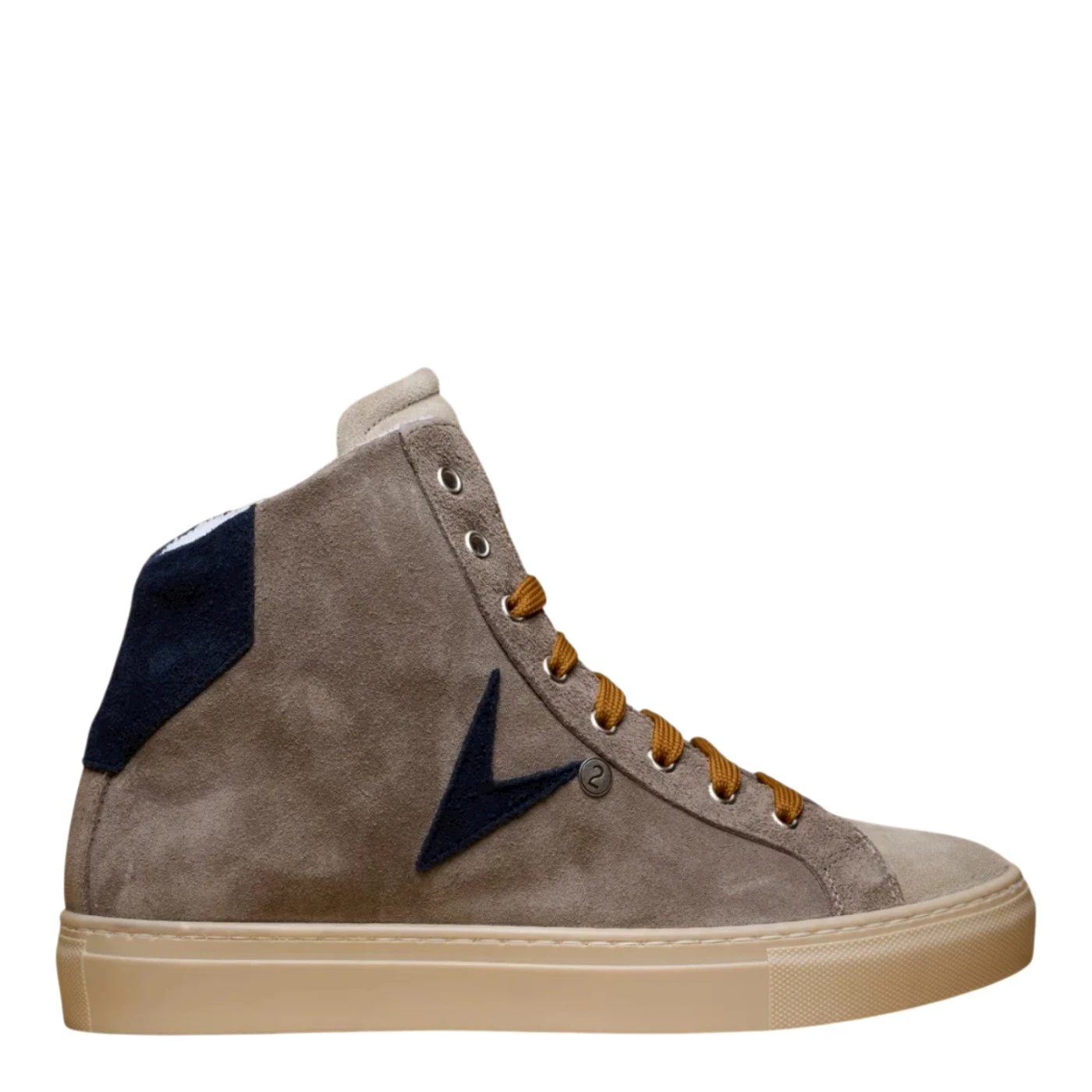 V2 SNKHIV2TO sneaker alta da uomo in camoscio tortora