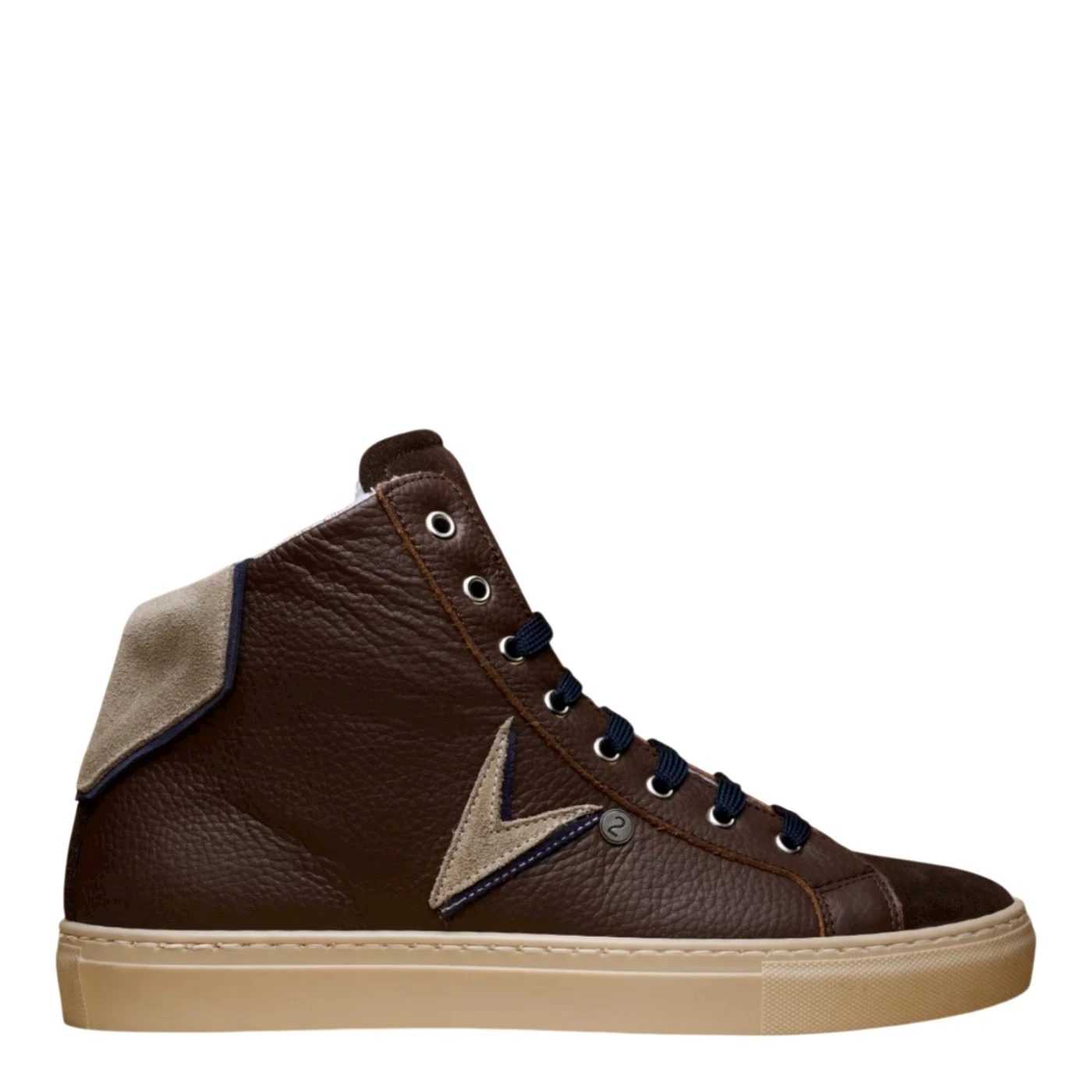 V2 SNKHIMOBOTVVSA sneaker alta da uomo in pelle cioccolato