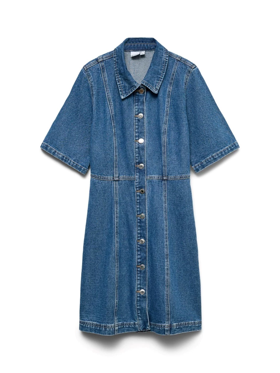 Vestito V-R  10346217 VMDAISY 2/4 SHORT DENIM DRESS NOOS