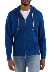 Felpa Levi's 34584-0003 Zip Up Puro Cotone Garzato.