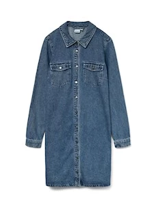 Vestito  V-R   Jeans 10310968 VMJENNIE LS SHORT DENIM DRESS NOOS
