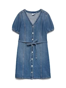 Vestito V-R   Jeans 10324869 VMJANET SS V-NECK SHORT DENIM DRESS