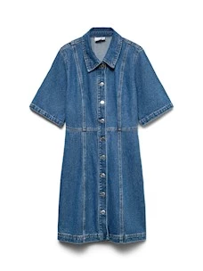 Vestito V-R  10346217 VMDAISY 2/4 SHORT DENIM DRESS NOOS