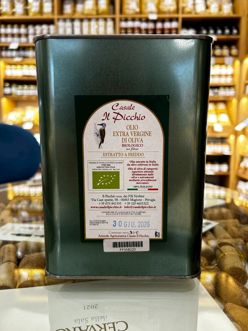 OLIO EXTRA VERGINE DI OLIVA BIO CASALE IL PICCHIO - 3L