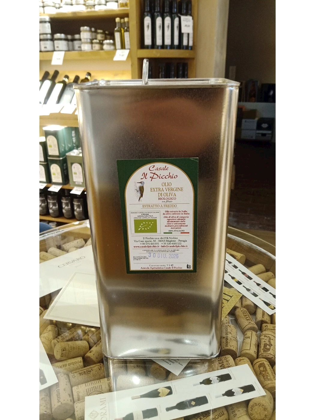 OLIO EXTRA VERGINE DI OLIVA BIO CASALE IL PICCHIO LATTA DA 5 L