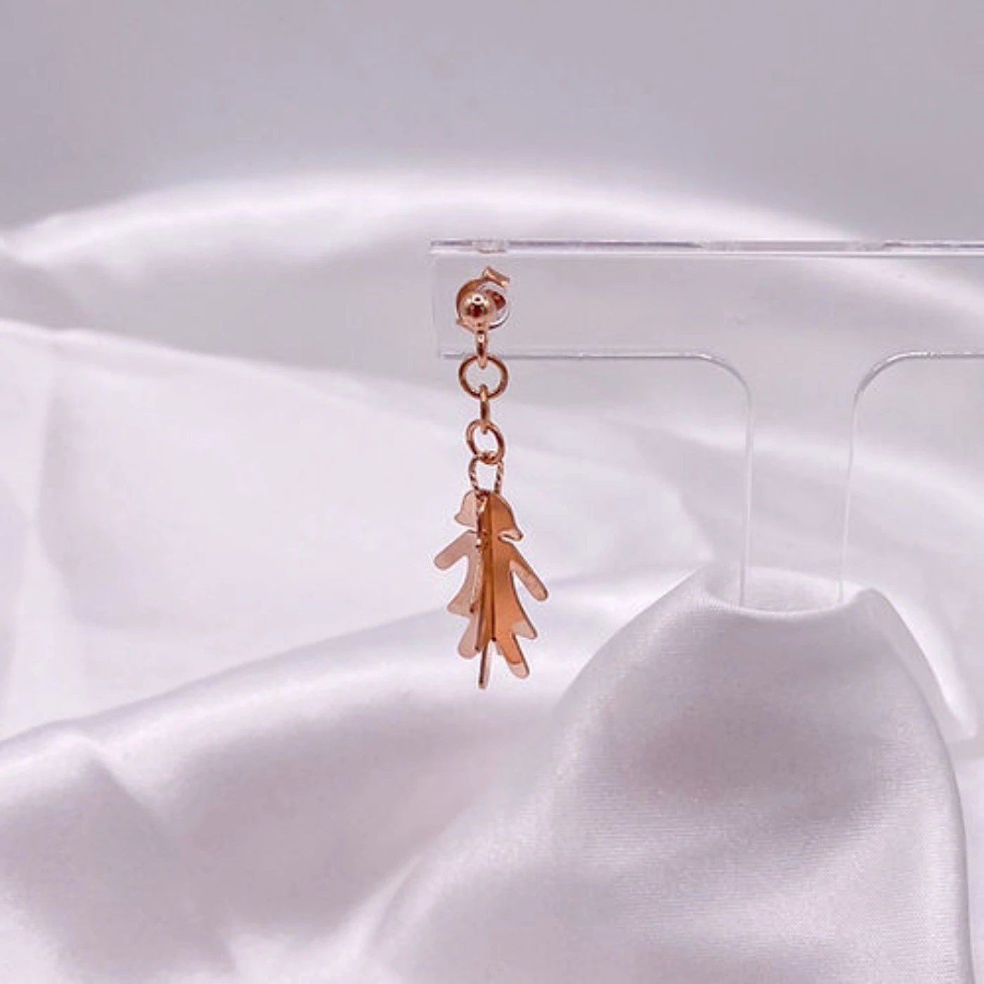 Orecchino 3D Bambina Placcato Oro Rosa