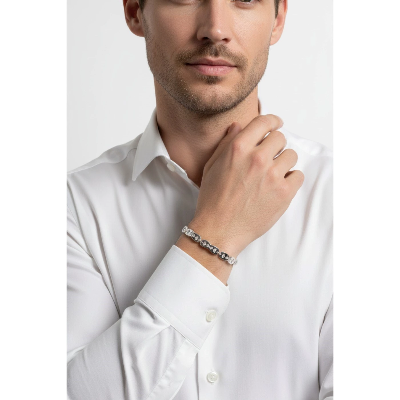 Bracciale uomo argentato