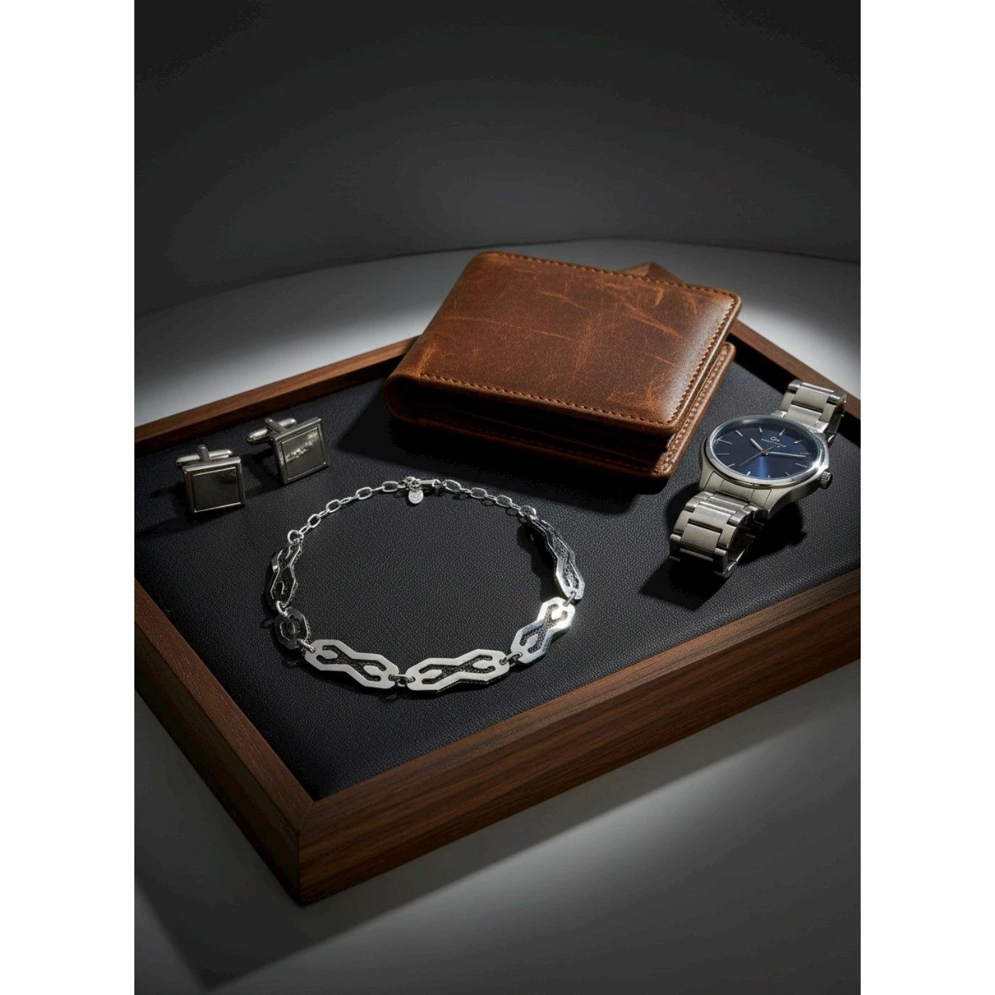 Bracciale uomo Argento e Nero