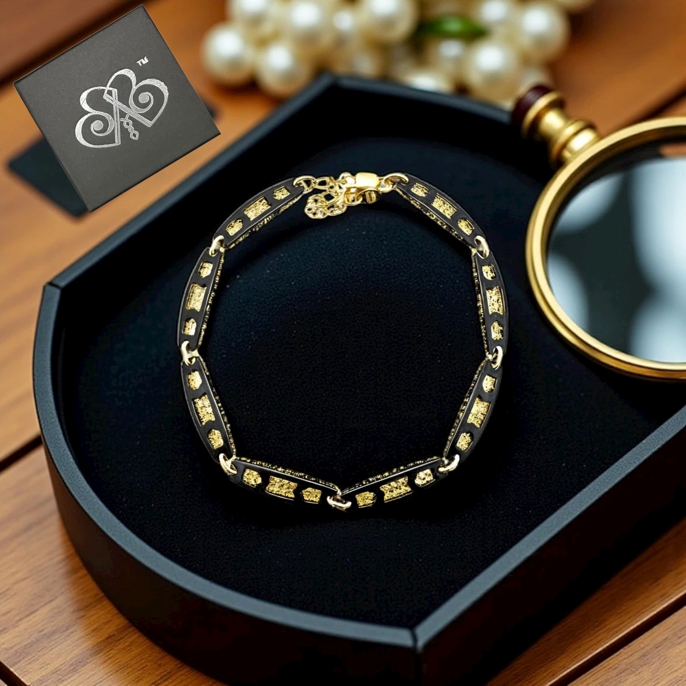 Bracciale uomo nero e giallo