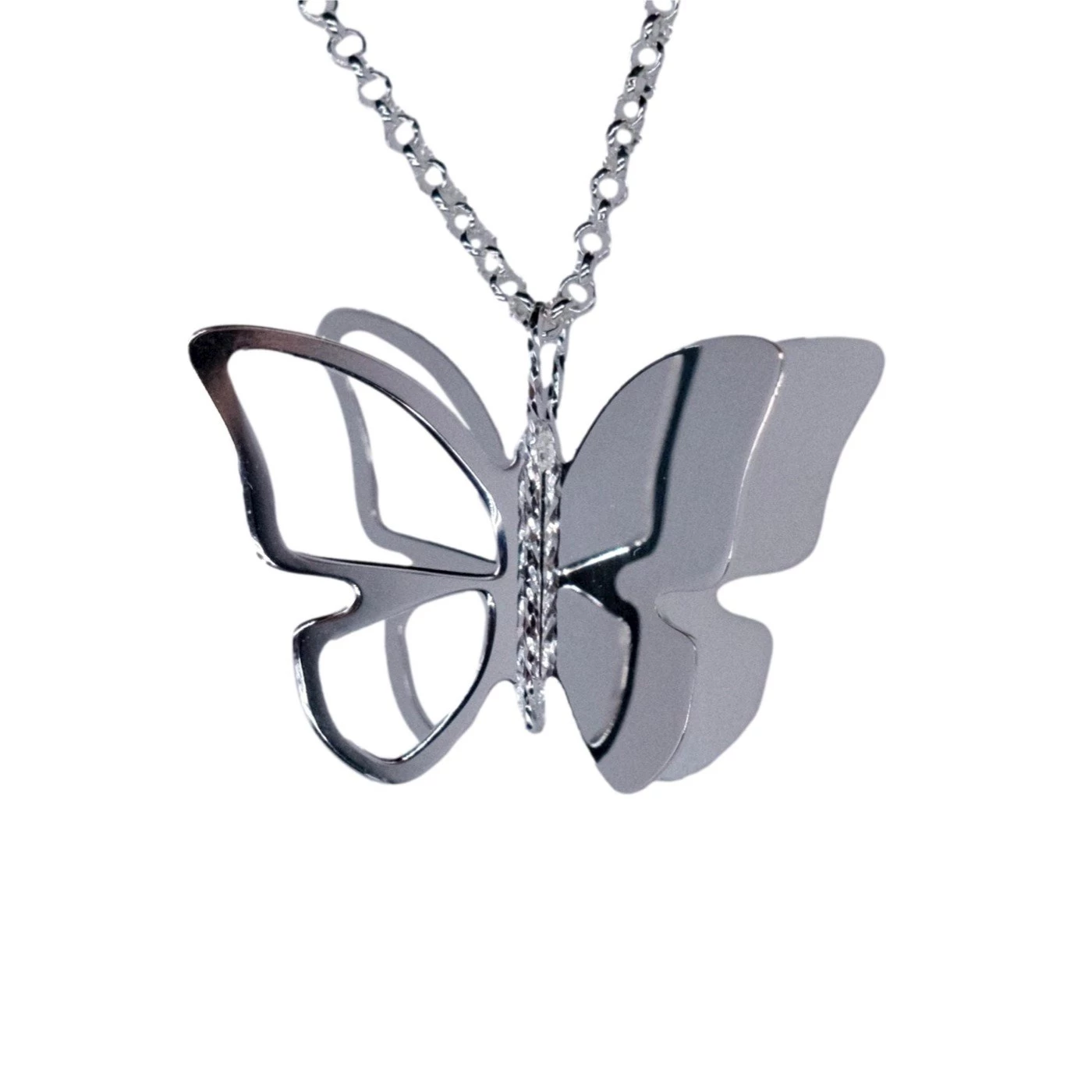 Collana 3D Farfalla F Argentata