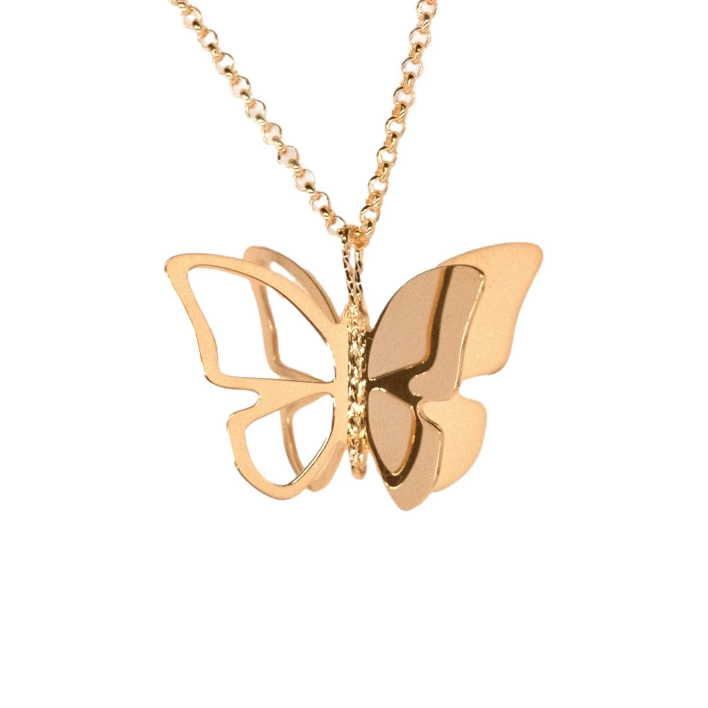 Collana 3D Farfalla F Placcato Oro Giallo