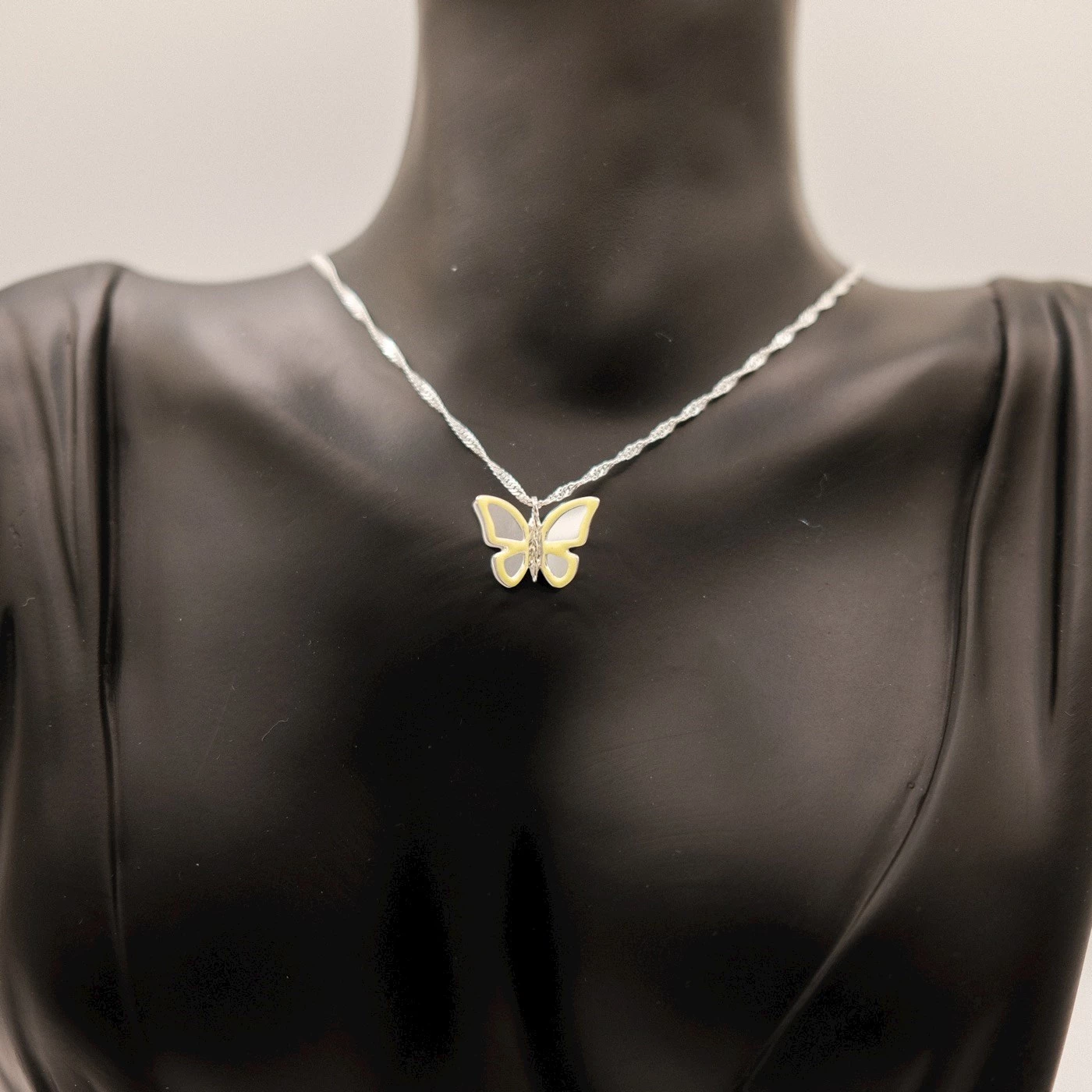 Collana Farfalla Gialla Argentata