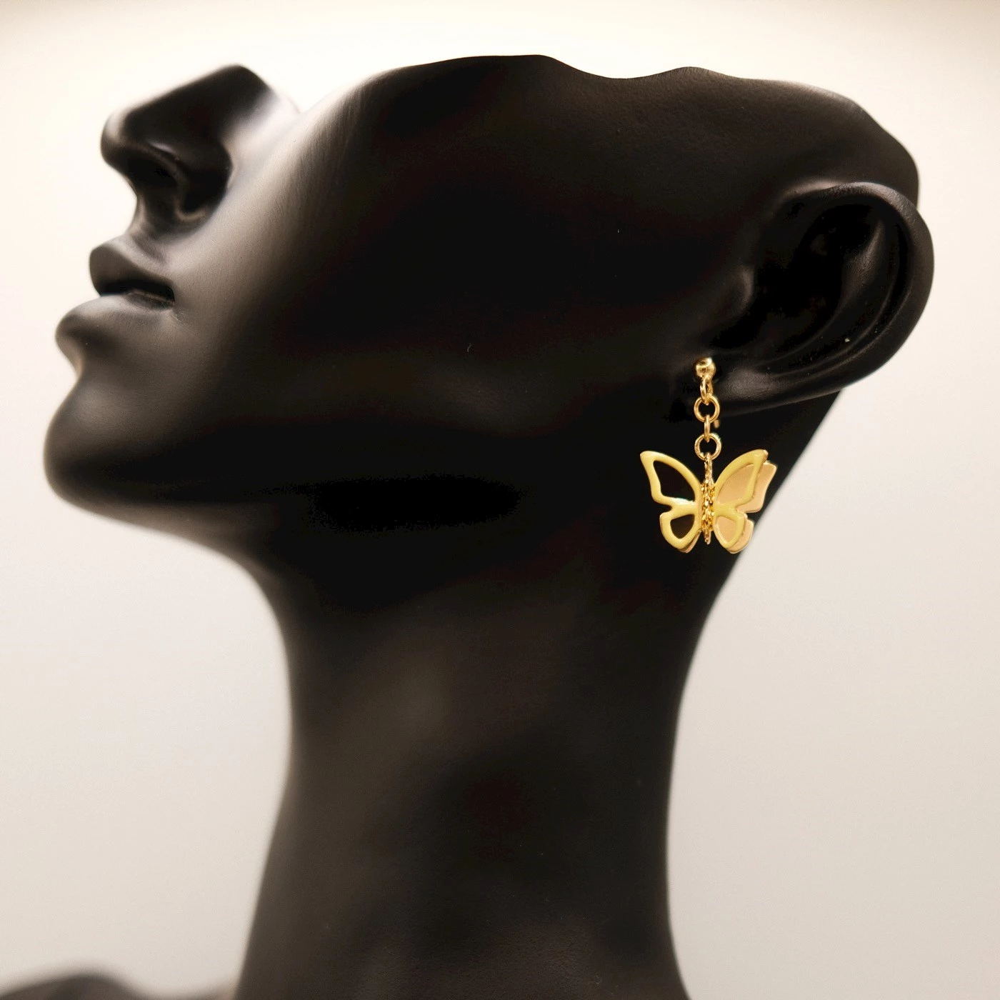Orecchino Farfalla Giallo Placcato Oro Giallo