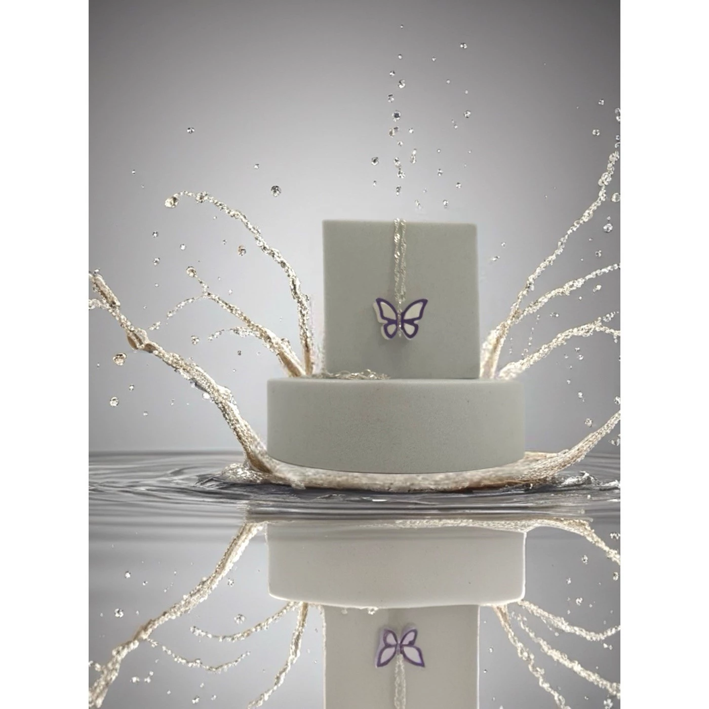 Collana Farfalla Lilla Argentata