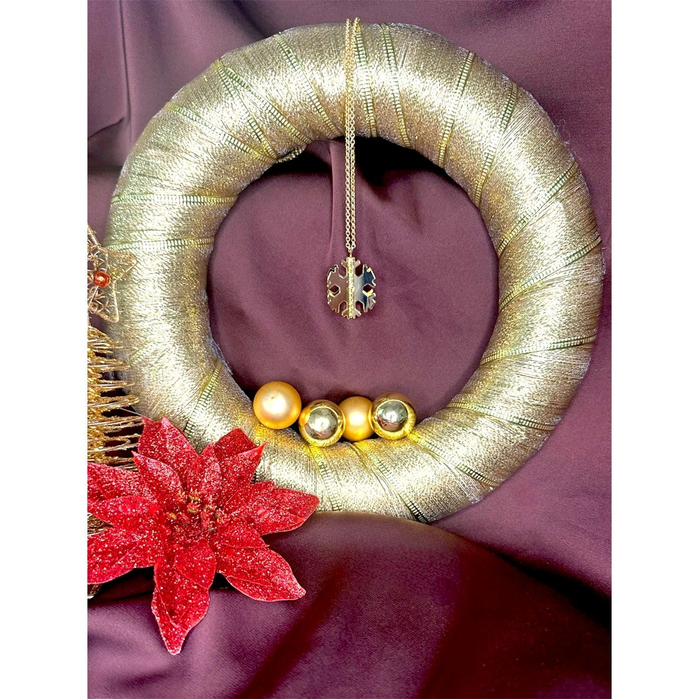 Collana 3D Fiocco Placcato Oro Giallo