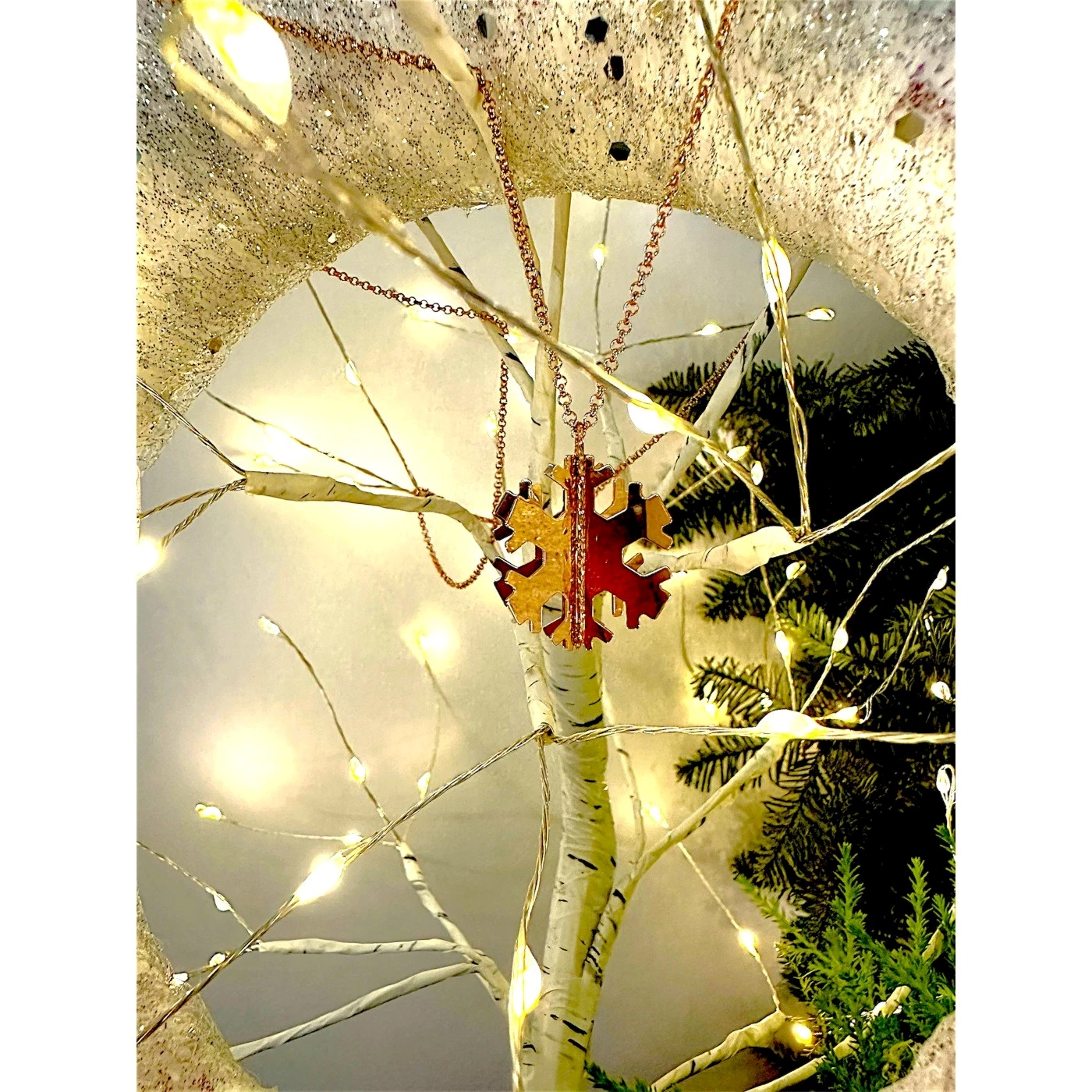 Collana 3D Fiocco Placcato Oro Giallo