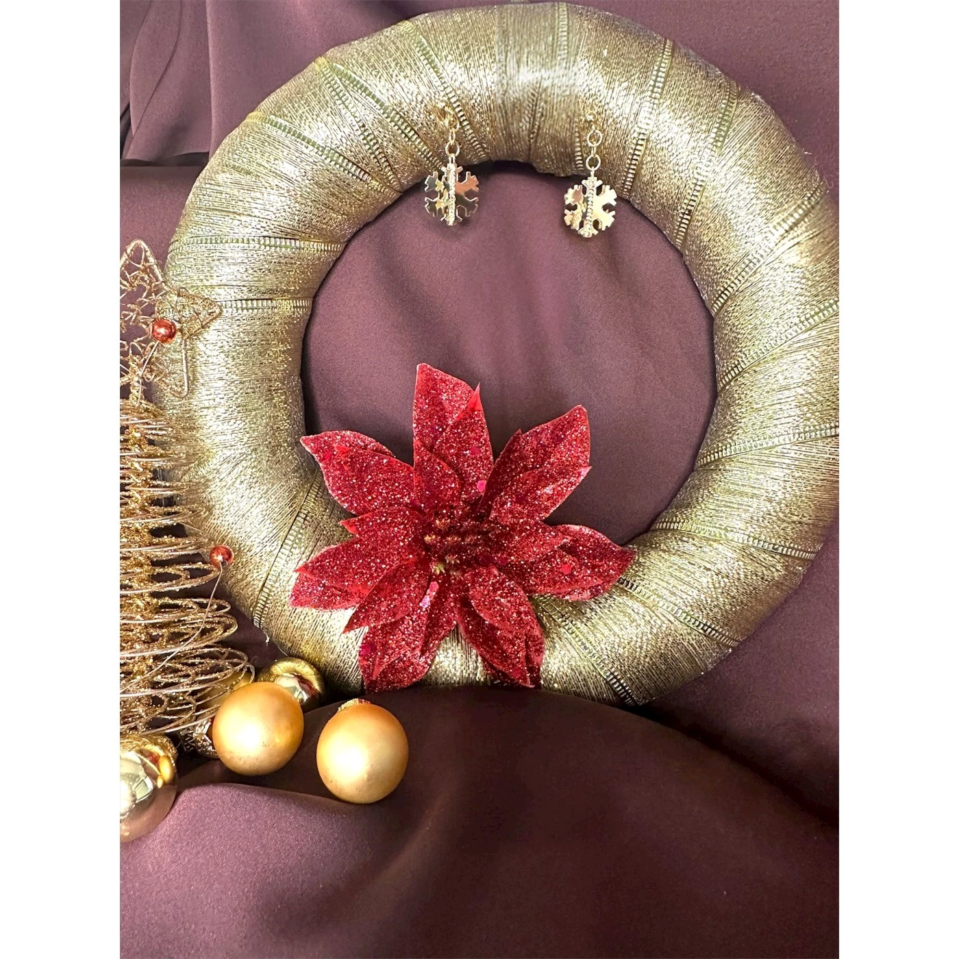 Orecchino 3D Fiocco Placcato Oro Giallo