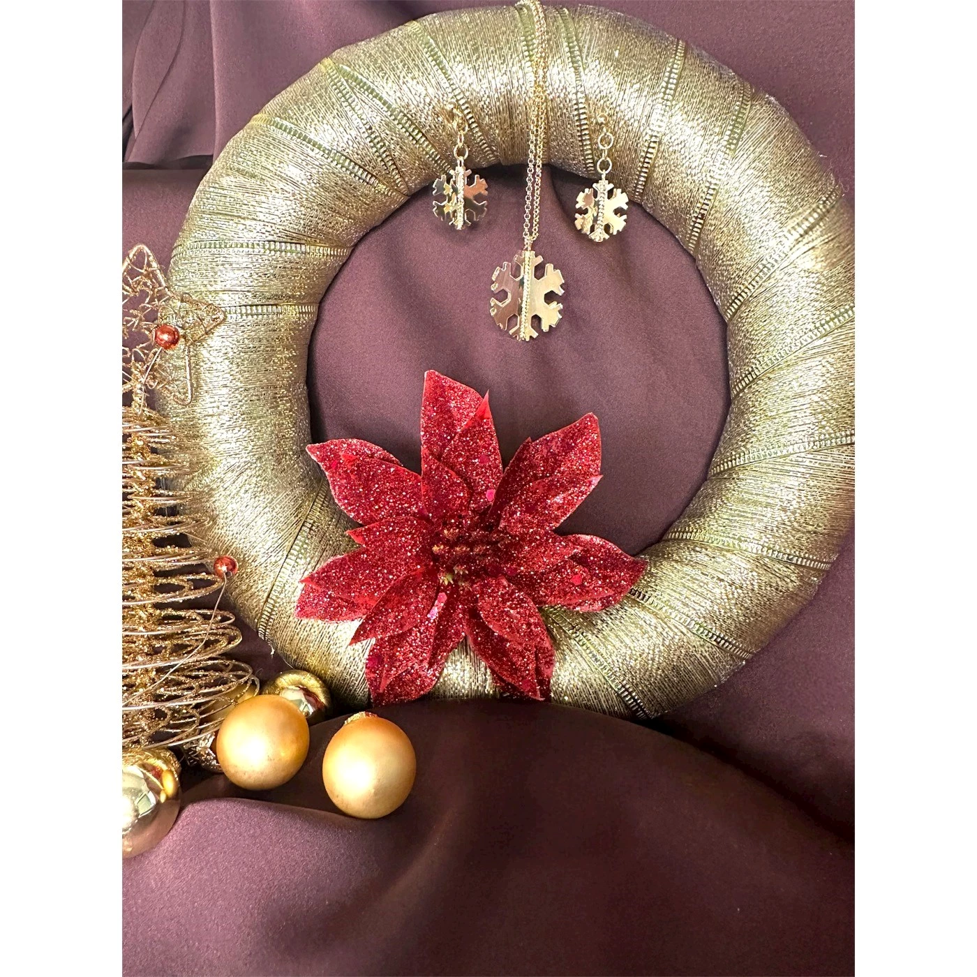 Orecchino 3D Fiocco Placcato Oro Giallo