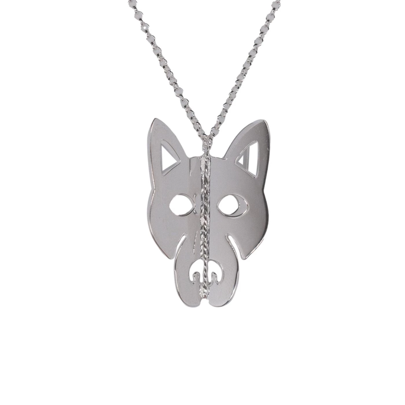 Collana 3D Lupo Argentatata