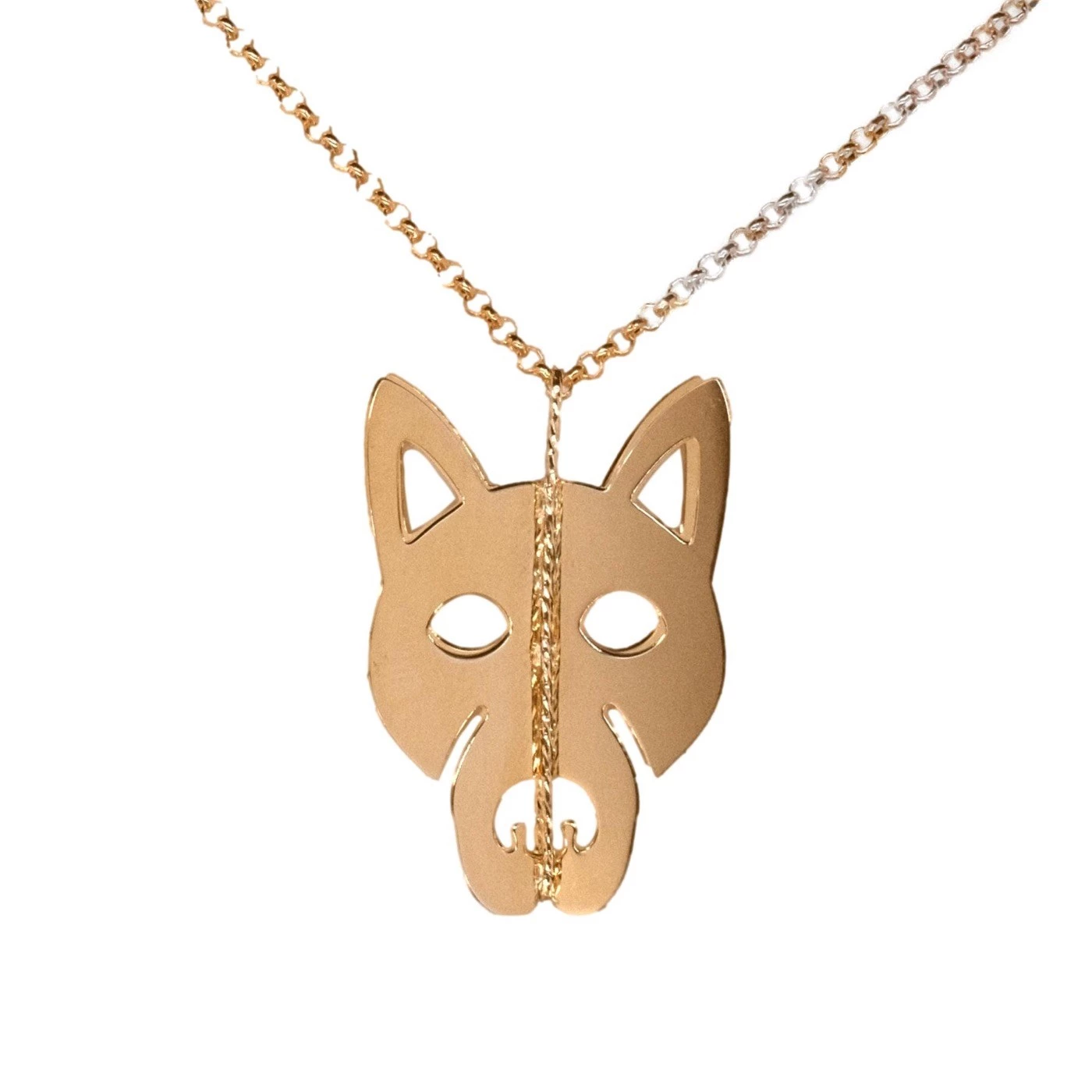 Collana 3D Lupo Placcato Oro Giallo