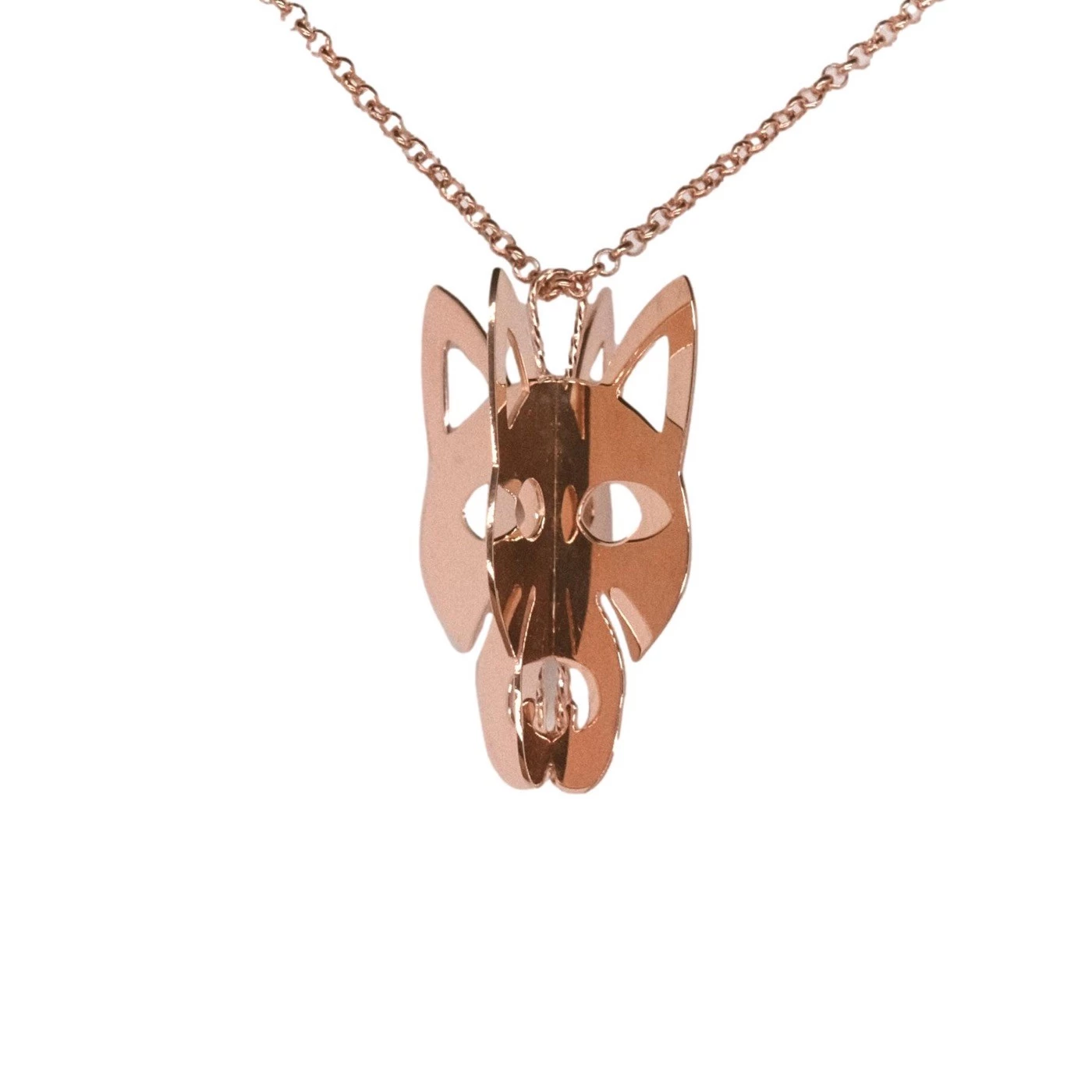 Collana 3D Lupo Placcato Oro Rosa