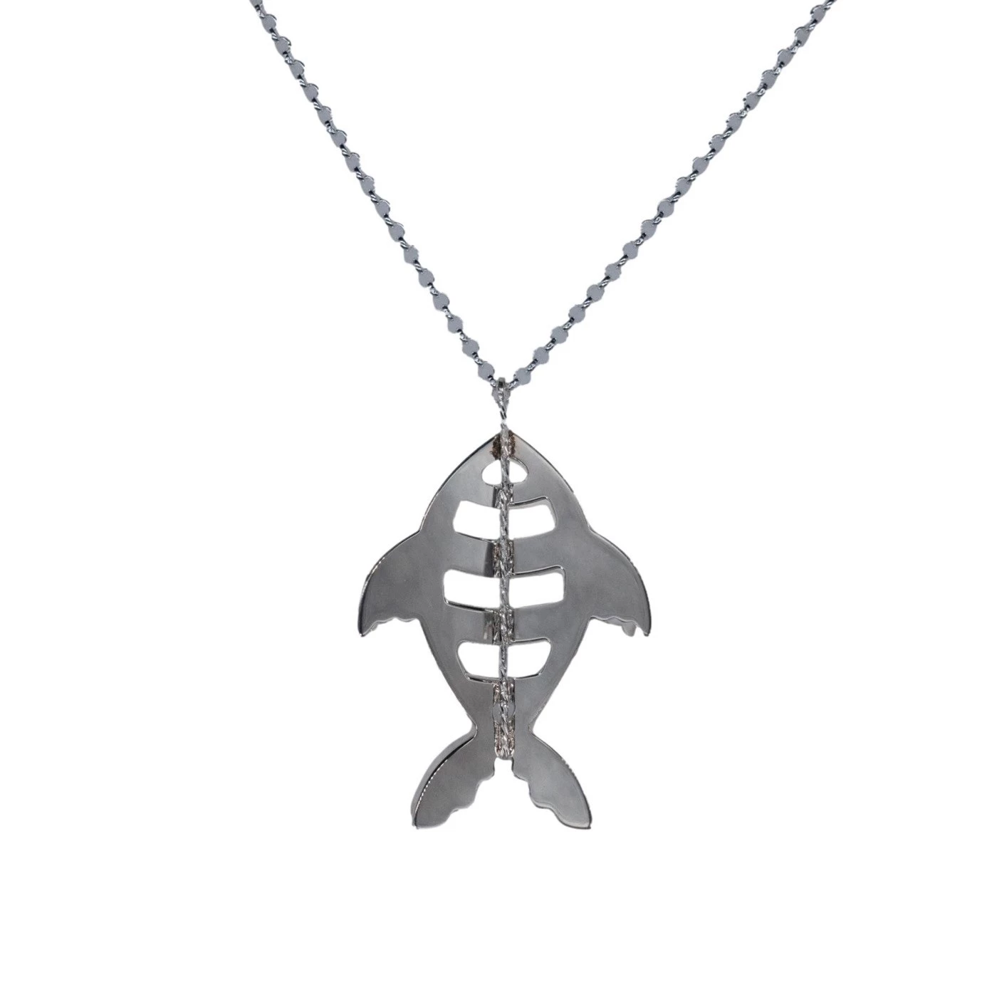 Collana 3D Pesce Argentato