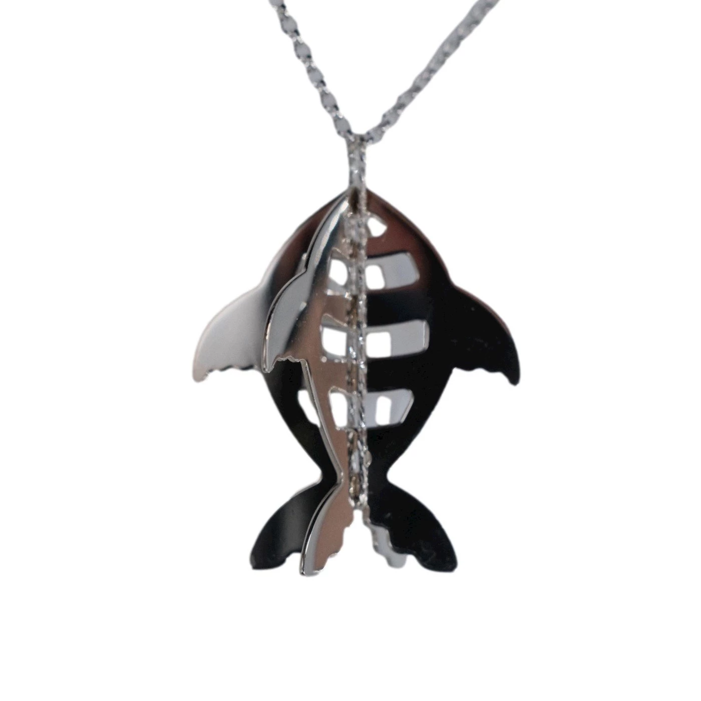 Collana 3D Pesce Argentato