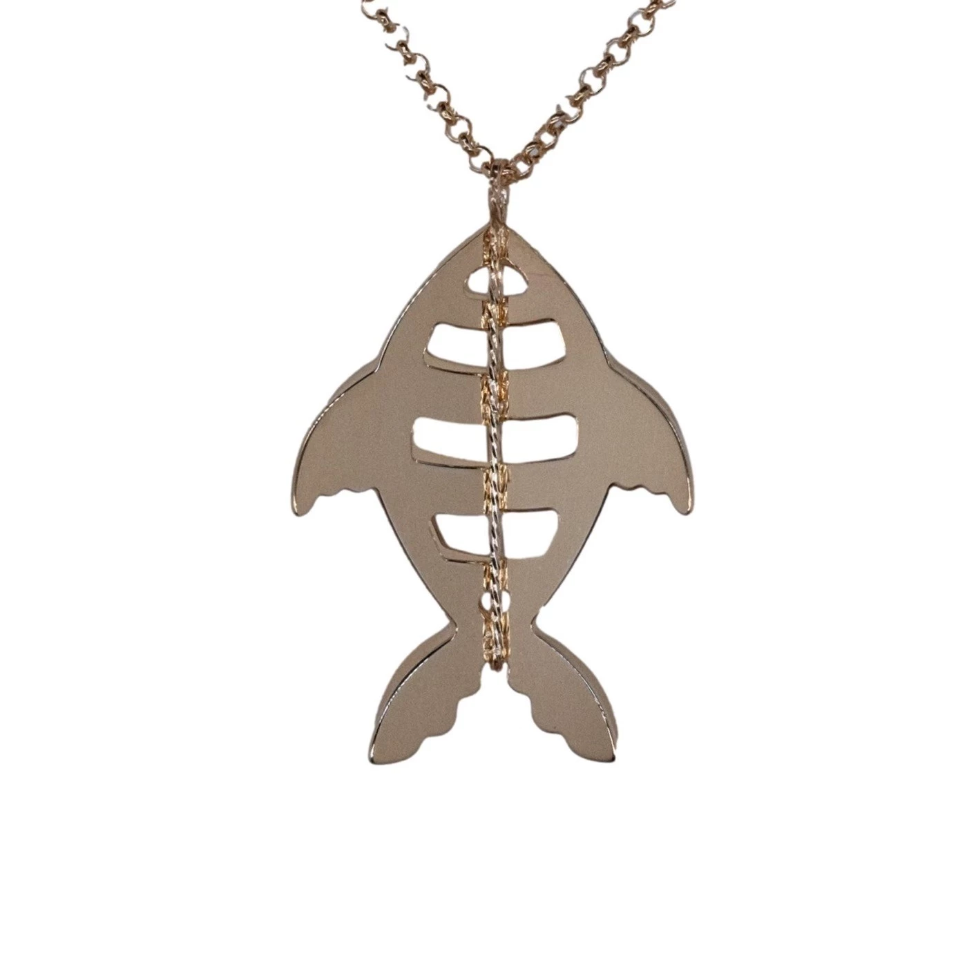 Collana 3D Pesce Placcato Oro Giallo