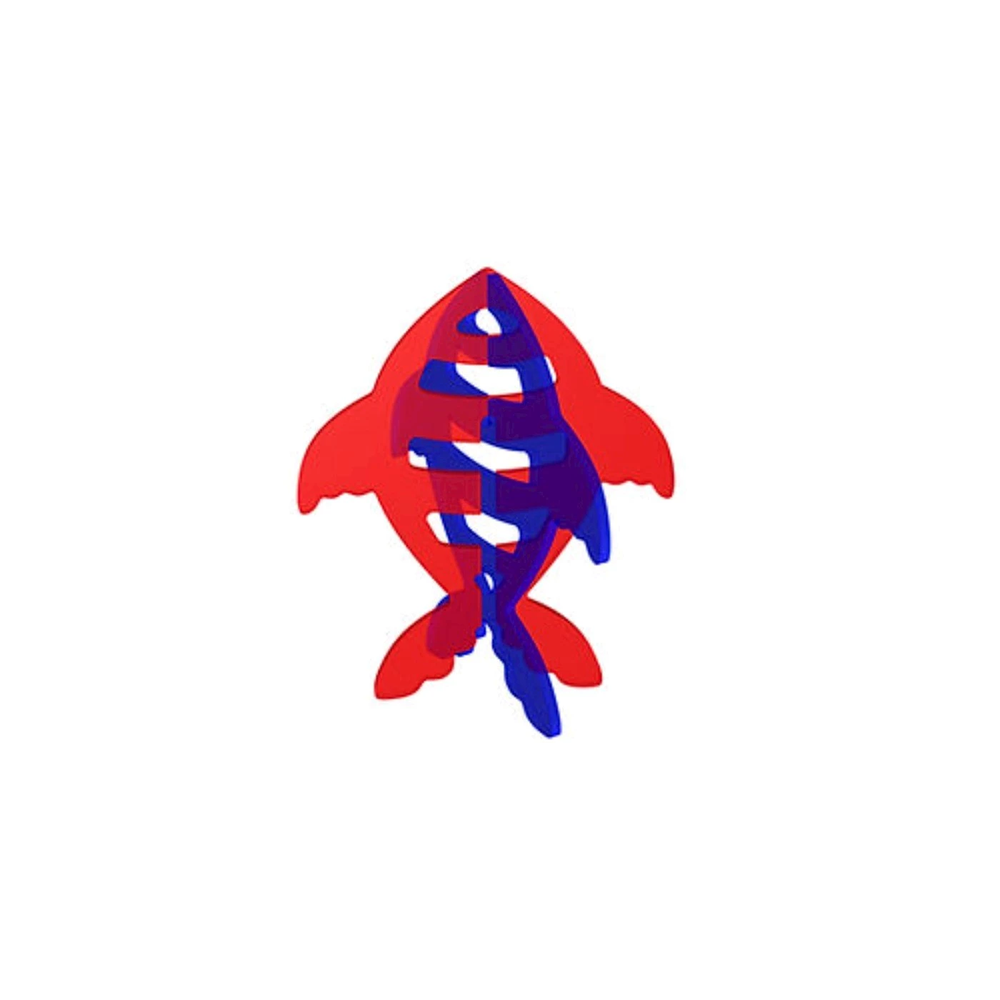 Orecchino 3D Pesce Argentato