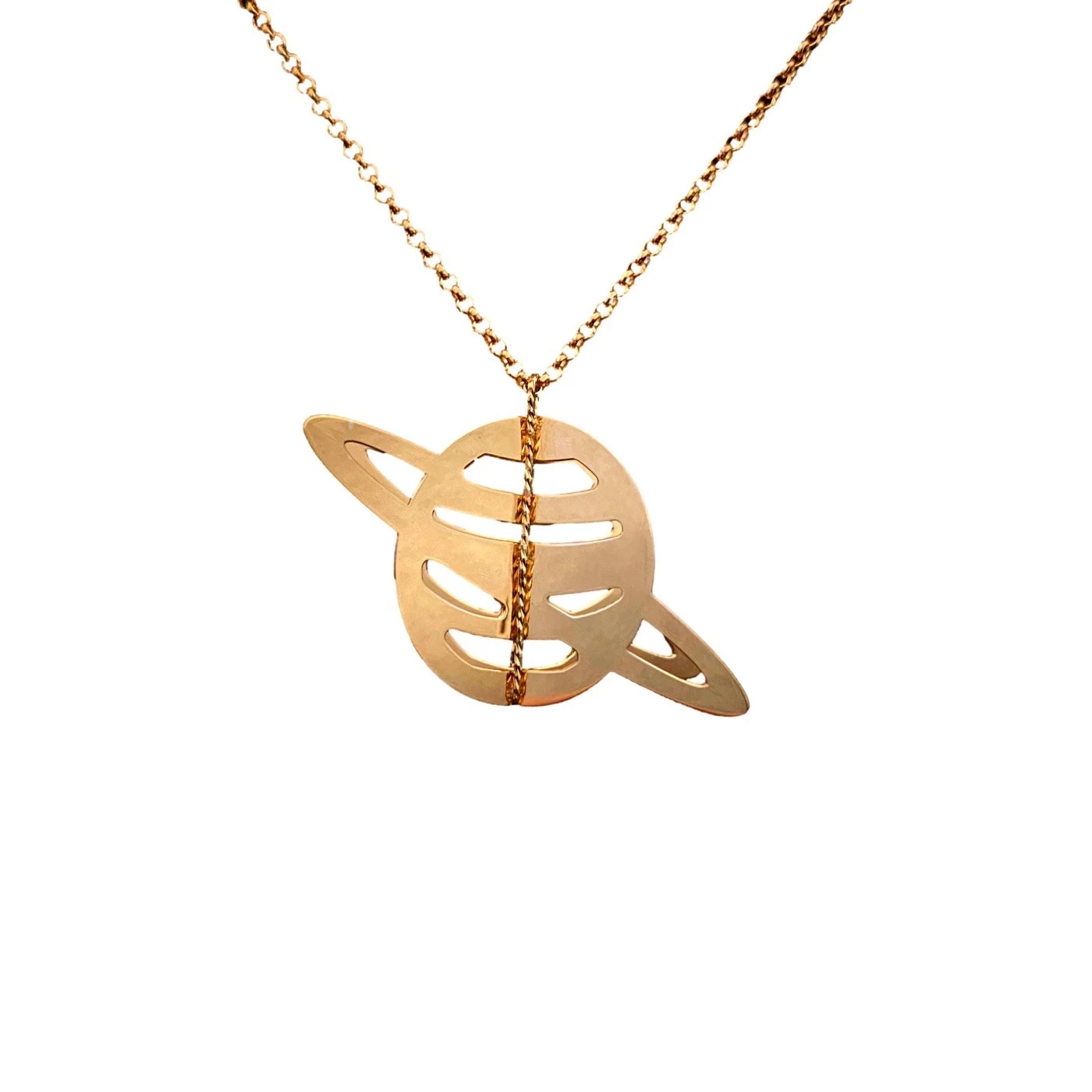 Collana 3D Pianeta Placcato Oro Giallo