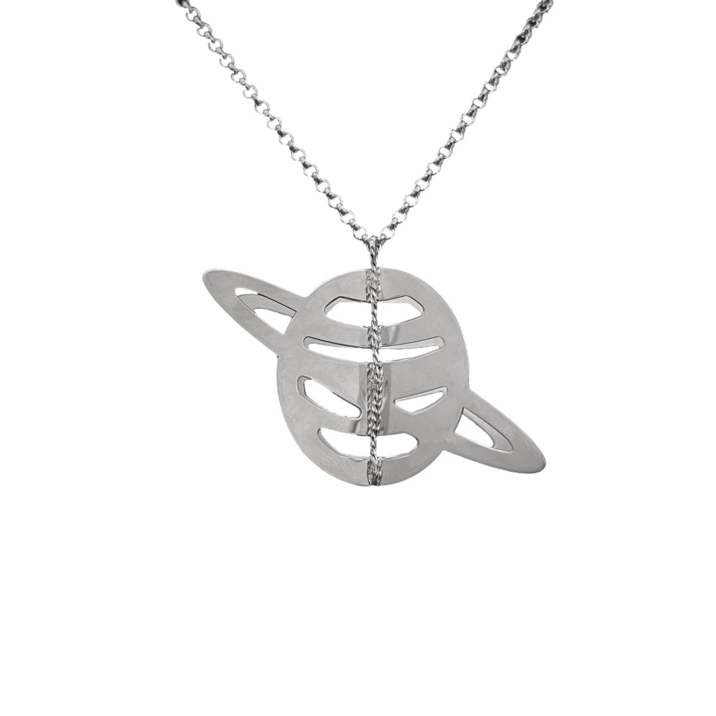 Collana 3D Pianeta Argentato