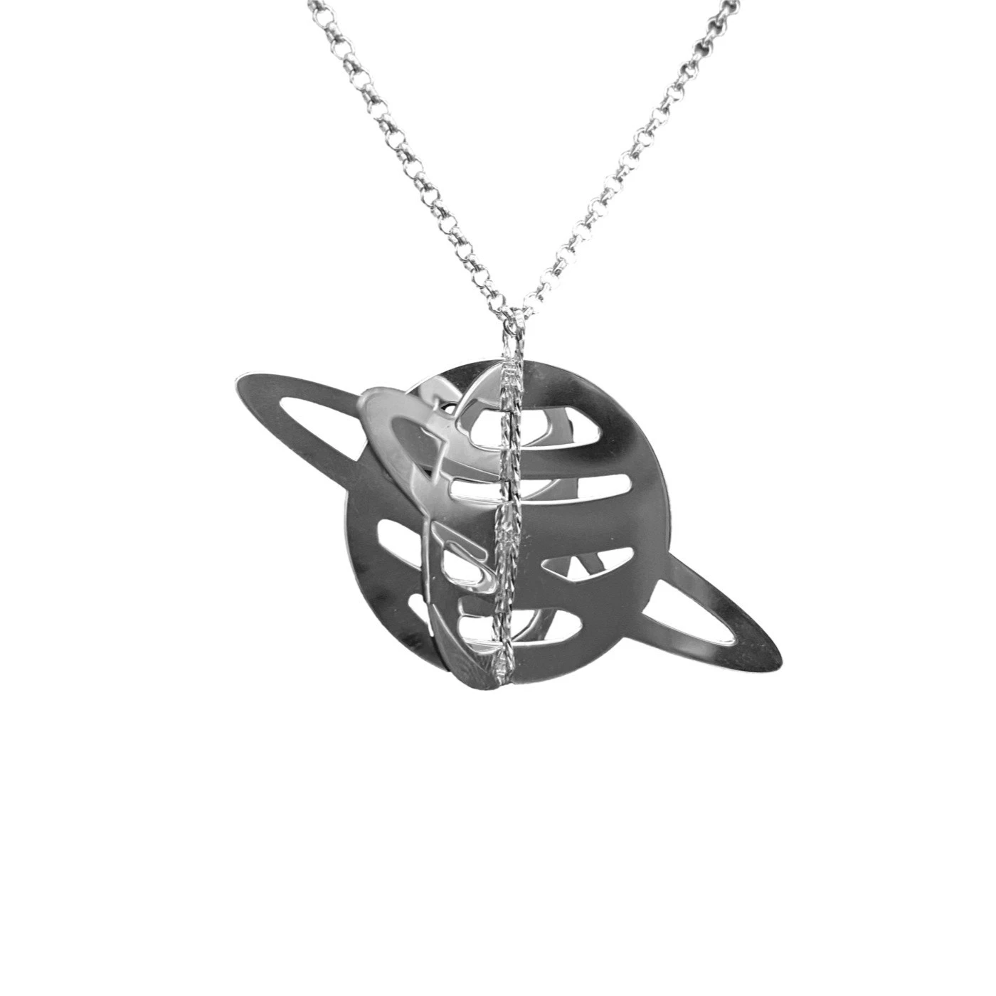 Collana 3D Pianeta Argentato