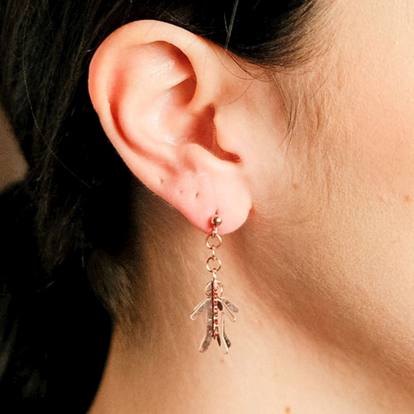 Orecchino 3D Bambino Placcato Oro Rosa