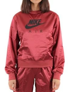 NIKE W NSW AIR CREW SATIN FELPA DONNA IN TESSUTO SATINATO