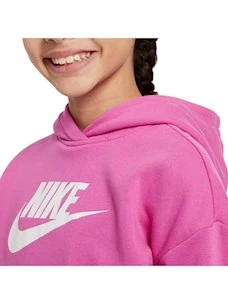 NIKE NSW CLUB FT CROP HOODIE FELPA BIMBA IN TESSUTO GARZATO