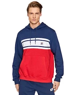 FILA BREDA BLOCKED  HOODY FELPA UOMO IN COTONE GARZATO