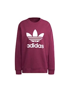 ADIDAS TREFOIL CREW SWEAT FELPA DONNA IN COTONE GARZATO