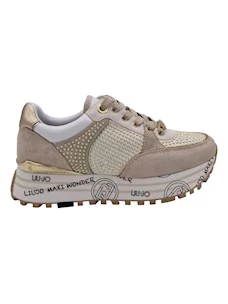 Sneaker c/Borchiette Oro in Pelle Maxi Wonder 20 Liu Jo