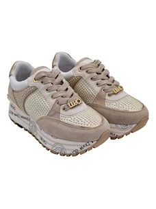 Sneaker c/Borchiette Oro in Pelle Maxi Wonder 20 Liu Jo