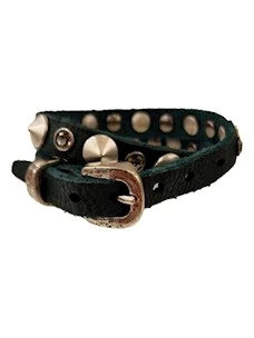 Braccialetto H1 in Pelle c/Borchie e Strass Campomaggi